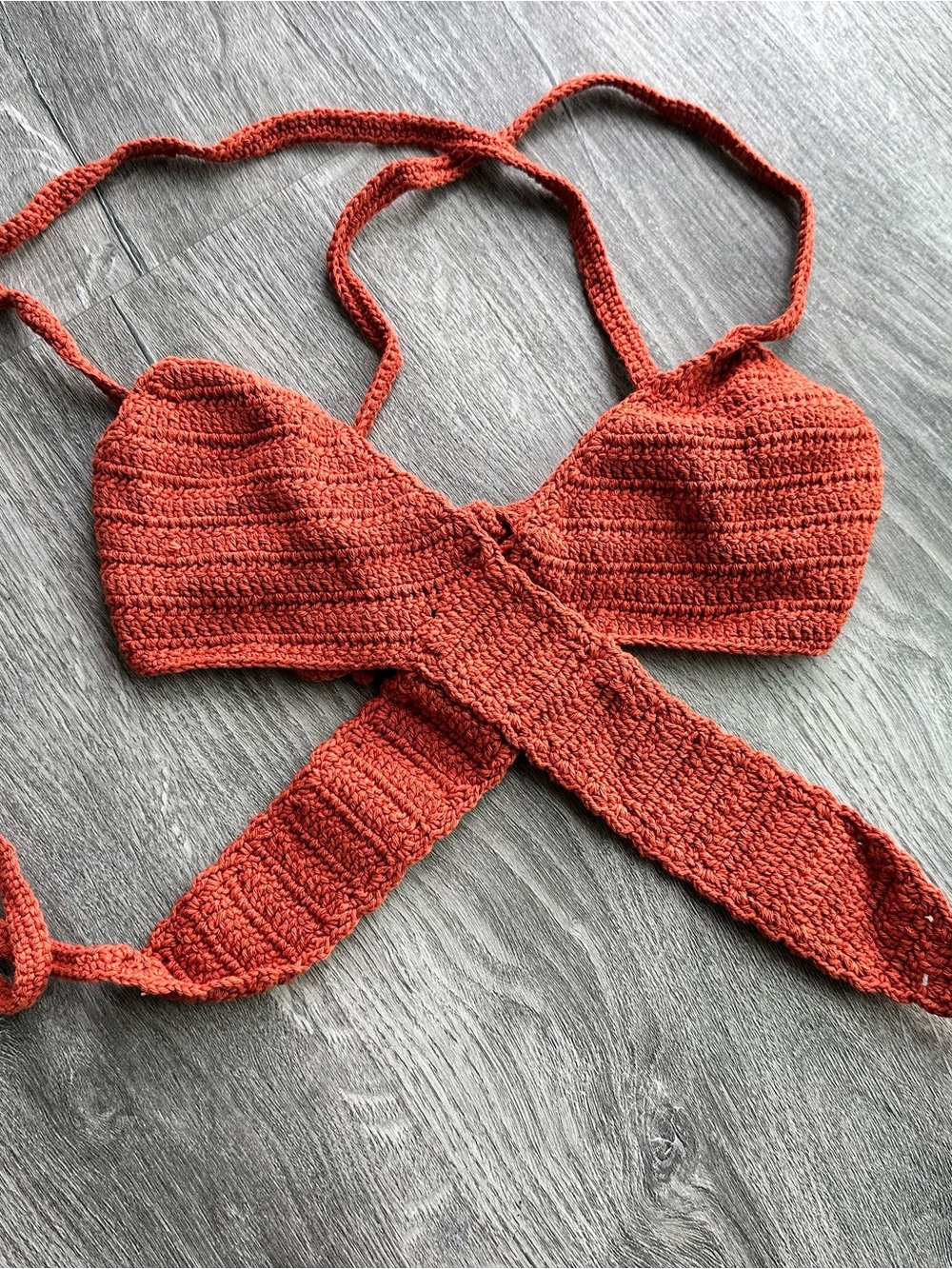 Women’s Crochet Bikini Top - Rust
